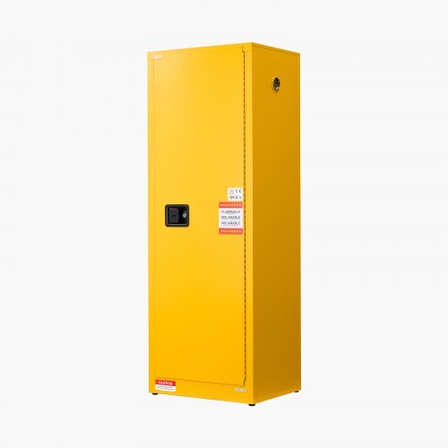 Flammable Cabinet, 23.2 x 18.1 x 65.0 inch, 23 Gallon Flammable Storage Cabinet with Adjustable Shelf, Cold-Rolled and Galvanized Steel Fire Cabinets, for Commercial Industrial Home Use, Yellow - American Smart
