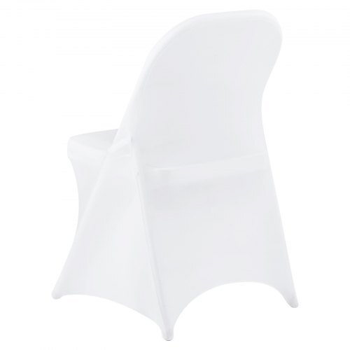 Vevor 150 pcs white polyester spandex patio chair covers with stretch slipcovers for wedding and banquet chairs, fits up to 30-inch height.