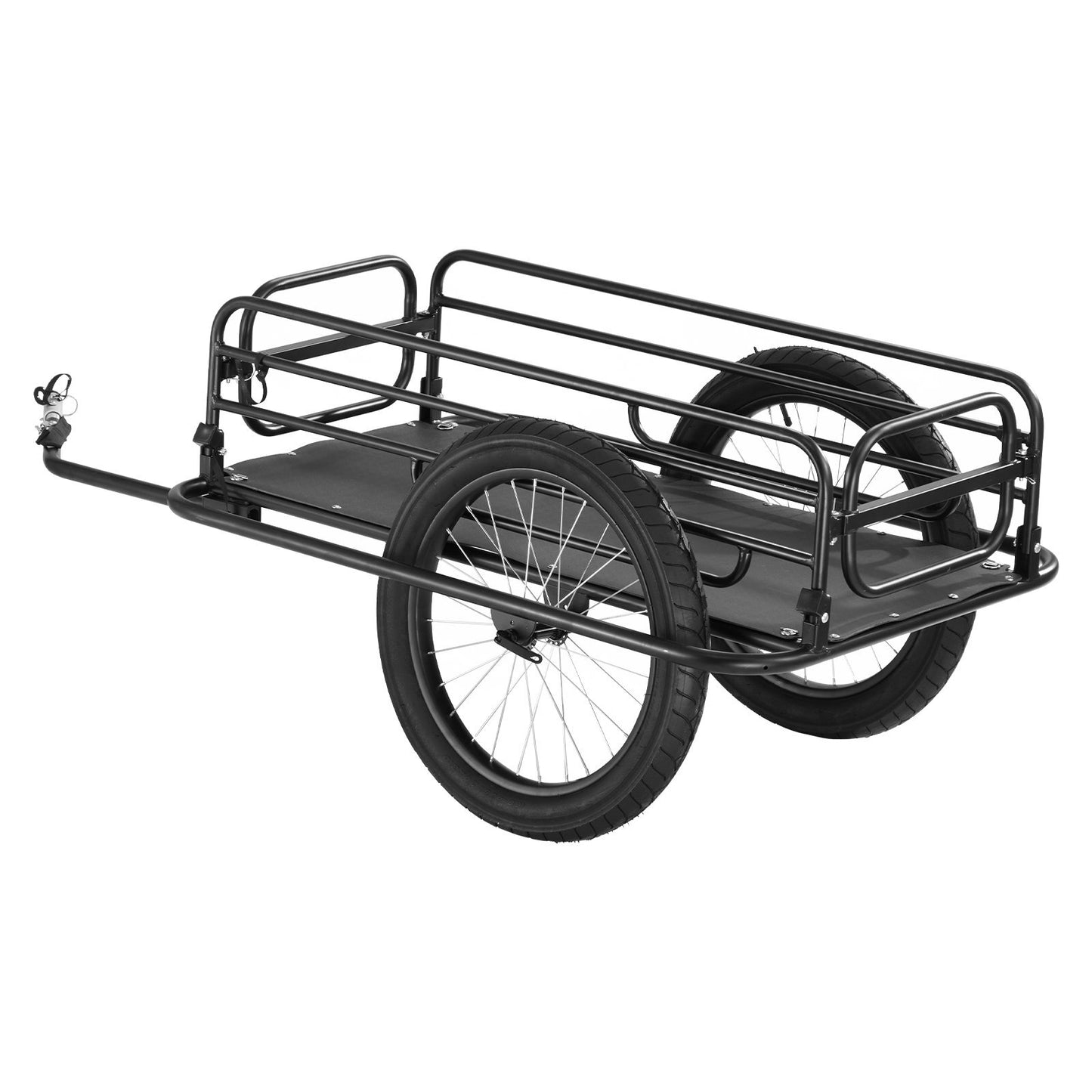 Bike Cargo Trailer, 275 lbs Load Capacity, Heavy-Duty Bicycle Wagon Cart, Foldable Compact Storage & Quick Release with Universal Hitch, 20" Wheels, Fits Most Bike Wheels, Carbon Steel Frame - American Smart