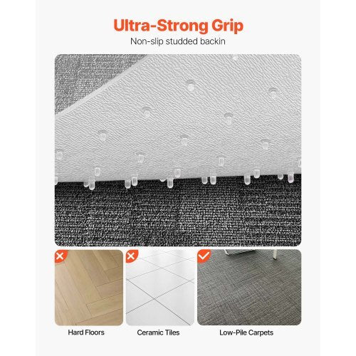 Chair Mat, 36 x 48-inch Office Chair Mat for Carpeted Floors, Plastic Floor Protector Rug with Studded, Non-Slip & Easy to Clean, Smooth Glide Under Desk Rug for Home Office (Rectangular) - American Smart