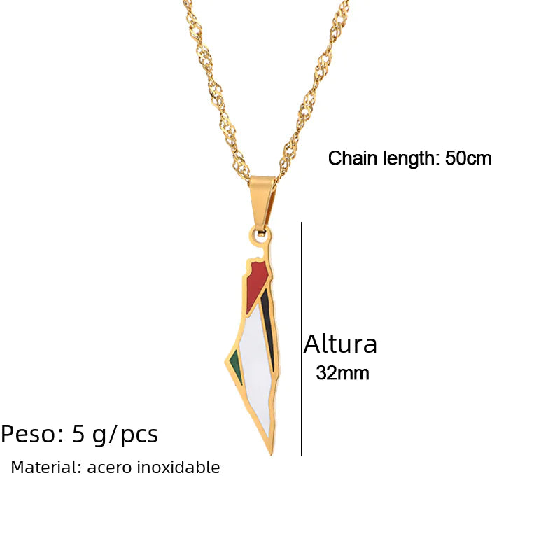 Vintage Palestinian Map Necklace Pendant