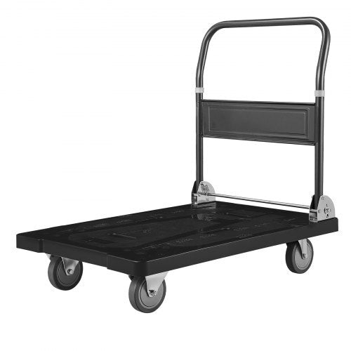 Foldable Push Cart Dolly, 1000 lbs Capacity, Folding Platform Truck with Swivel Wheels, Moving Platform Hand Truck Flatbed Cart, Space Saving Push Handle, for Easy Storage, 35.2 x 23.4 x 33.5 in - American Smart