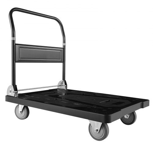 Foldable Push Cart Dolly, 1000 lbs Capacity, Folding Platform Truck with Swivel Wheels, Moving Platform Hand Truck Flatbed Cart, Space Saving Push Handle, for Easy Storage, 35.2 x 23.4 x 33.5 in - American Smart