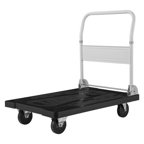 Foldable Push Cart Dolly, 660 lbs Capacity, Folding Platform Truck with Swivel Wheels, Moving Platform Hand Truck Flatbed Cart, Space Saving Push Handle, for Easy Storage, 35.2 x 23.4 x 33.5 in - American Smart