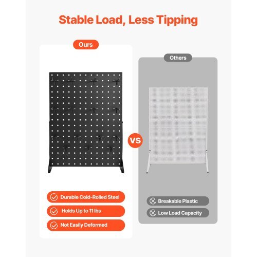 Pegboard Display Stand, 17 x 13 Inch Tabletop Pegboard Display Stand with 15 Hooks, Thickened Cold-Rolled Steel Peg Board Panel for Grocery, Retail Store and Jewelry Shop, Black (1 PCS) - American Smart
