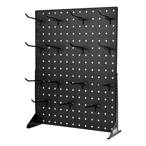 Pegboard Display Stand, 17 x 13 Inch Tabletop Pegboard Display Stand with 15 Hooks, Thickened Cold-Rolled Steel Peg Board Panel for Grocery, Retail Store and Jewelry Shop, Black (1 PCS) - American Smart