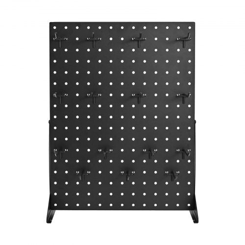 Pegboard Display Stand, 17 x 13 Inch Tabletop Pegboard Display Stand with 15 Hooks, Thickened Cold-Rolled Steel Peg Board Panel for Grocery, Retail Store and Jewelry Shop, Black (1 PCS) - American Smart