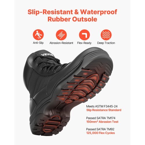 Men's Military Tactical Boots, 6 inch Combat Hiking Work Boots, Lightweight & Breathable & Sturdy Mens Motorcycle Interceptor Trooper Boot, for Outdoor Security Mountaineering, US Size 9