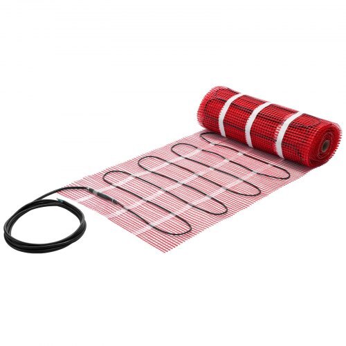 70 sqft Self-Adhesive Mesh Floor Heating Mat System, 120V Electric Radiant Heated Floor System, with Smart Control Thermostat & Alarm, Easy Installation for Tile, Stone, Vinyl - American Smart