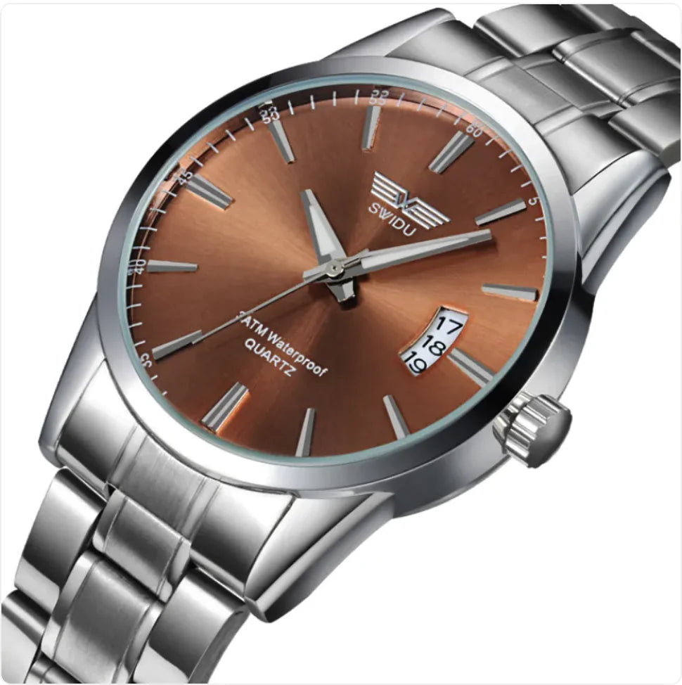 Men's Business Stainless Steel Analog Quartz Wrist Watch