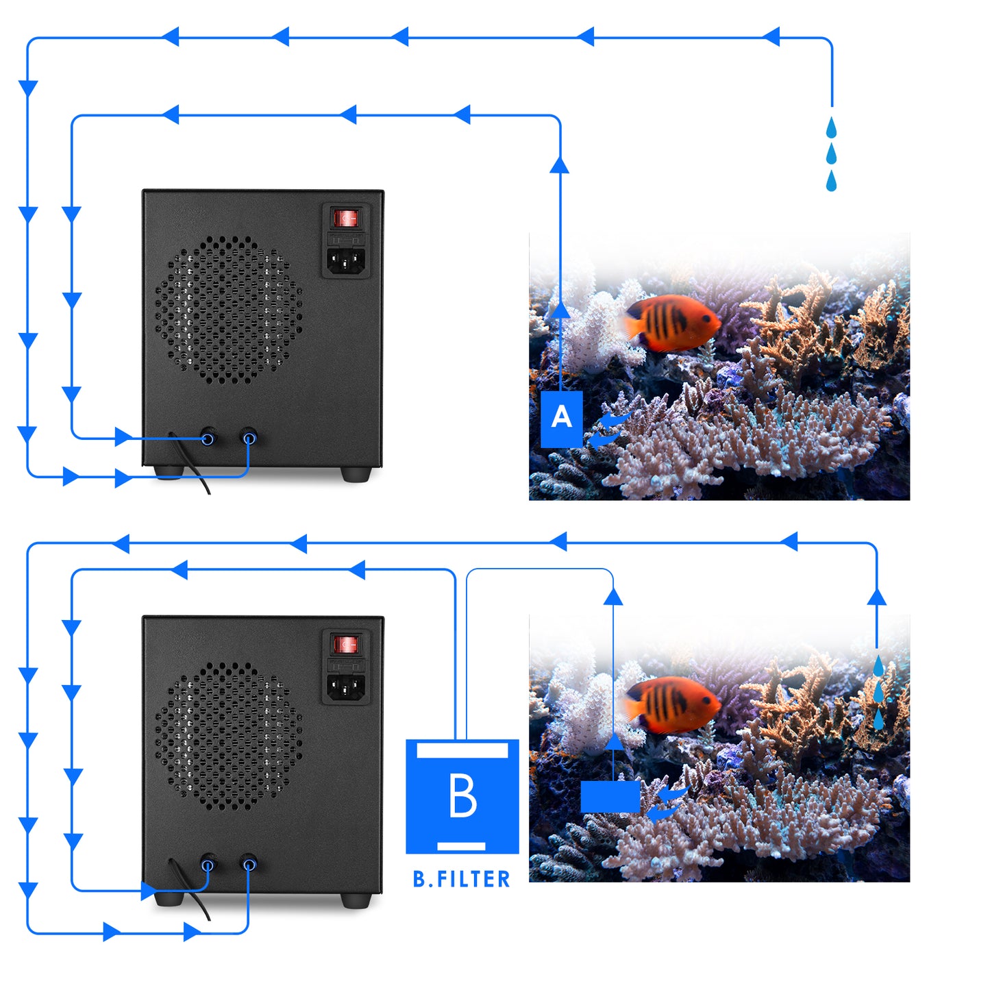 0-100℃ Aquarium Water Chiller 55L Fish Tank Cooler System Temperature Setting Device Constant For Fish Shrimp Breeding Tool