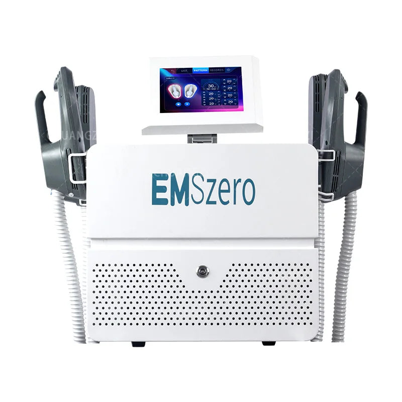 EMSzero RF EMS Sculpt Machine by American Smart, 6500W, for body slimming, fat removal, and muscle stimulation in salon settings.