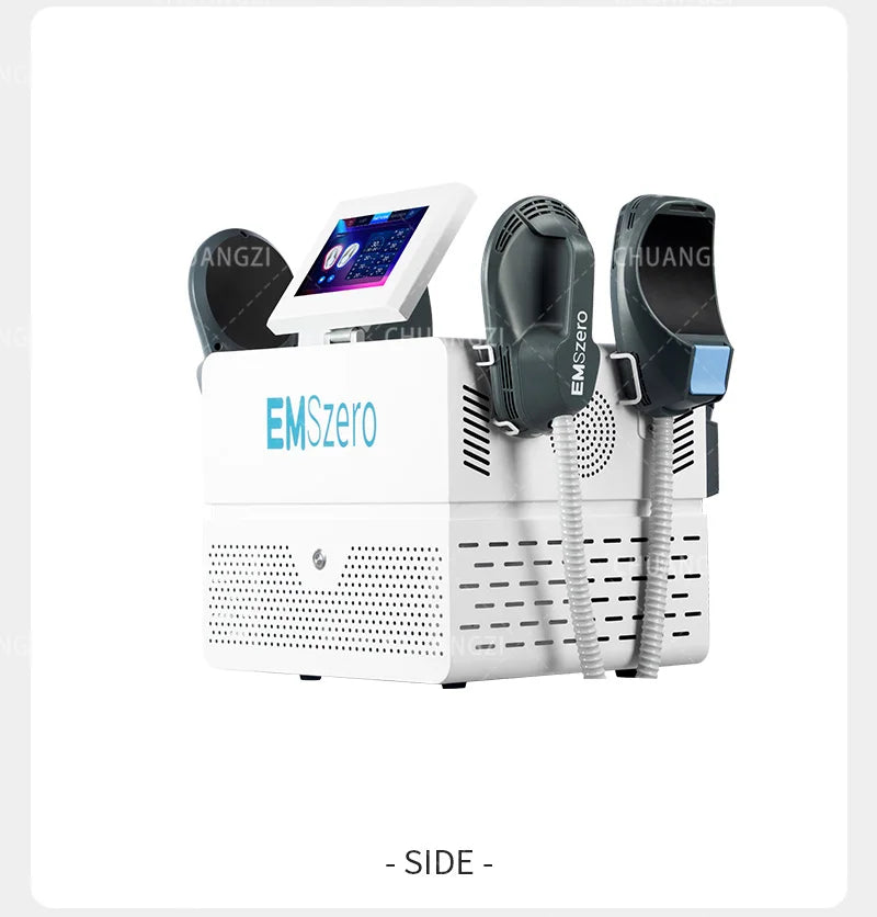 American Smart EMSzero RF EMS Sculpt Machine for body slimming, muscle stimulation, and fat reduction in salon settings.