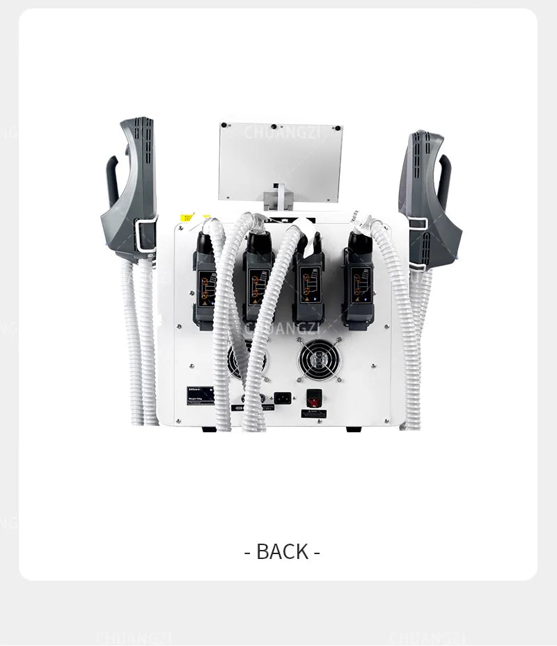 EMSzero RF EMS Sculpt Machine by American Smart, 6500W, with body shaping and fat reduction features, shown on a sleek device.