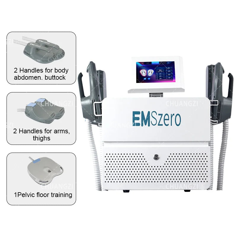 American Smart EMSzero RF EMS Sculpt Machine with 6500W for body slimming, fat removal, muscle stimulation, and weight loss.