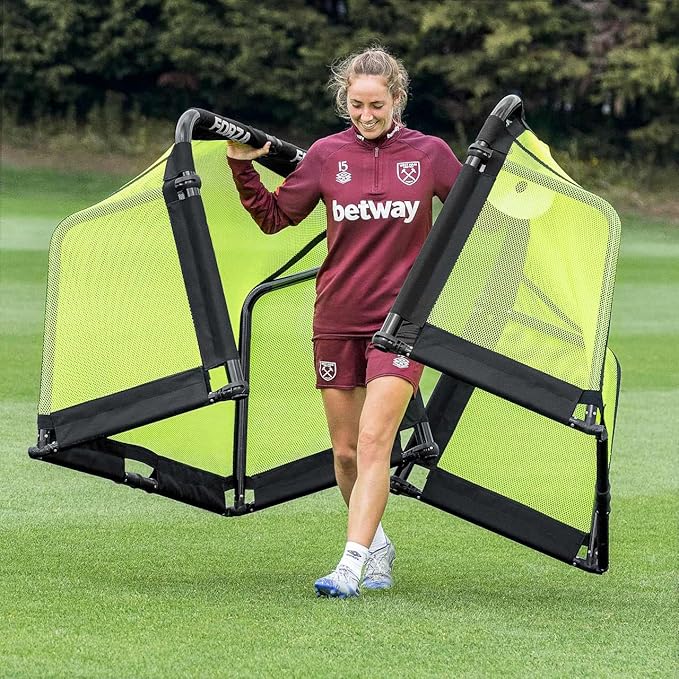 American Smart FORZA aluminum POD soccer goals, fold-away, freestanding, in various sizes and colors, ideal for training and matches.