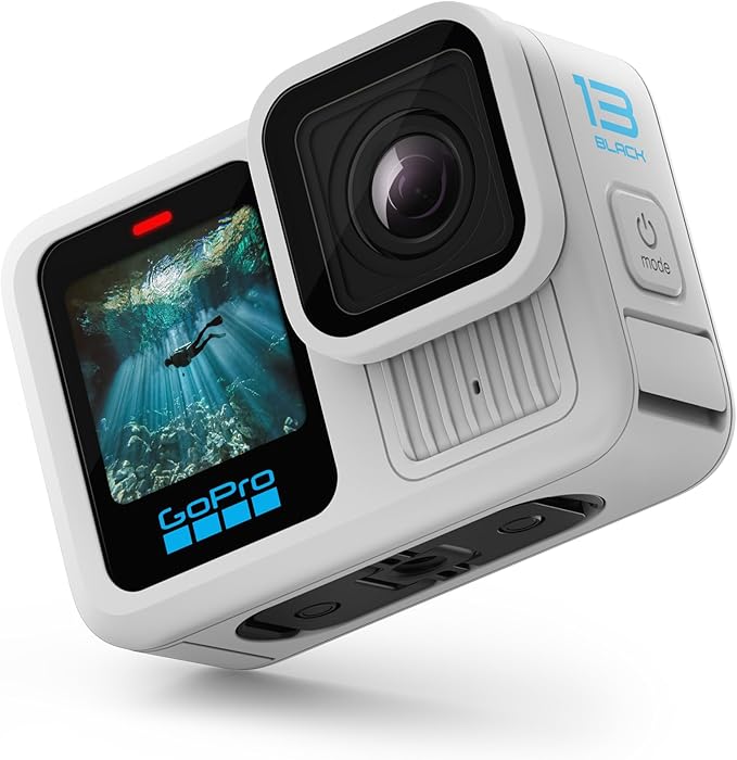 GoPro HERO13 Black waterproof action camera in Polar White with 5.3K60 video and 27MP photo, by American Smart.