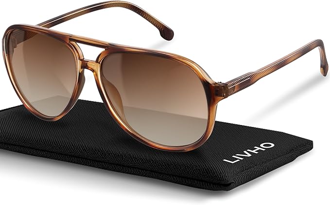 American Smart polarized aviator sunglasses for women and men, oversized retro UV protection shades with trendy design.