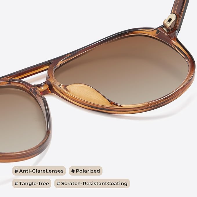 American Smart Livho polarized aviator sunglasses for women and men, oversized retro UV protection shades.