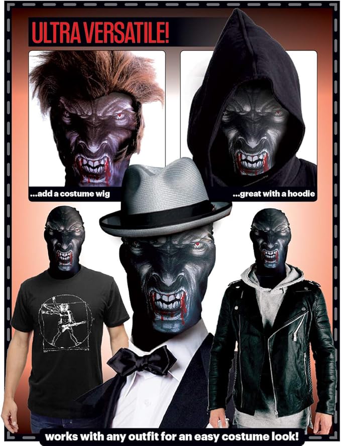 American Smart OLYPHAN scary Halloween mask for men, full face vampire costume with detailed creepy design for adults.