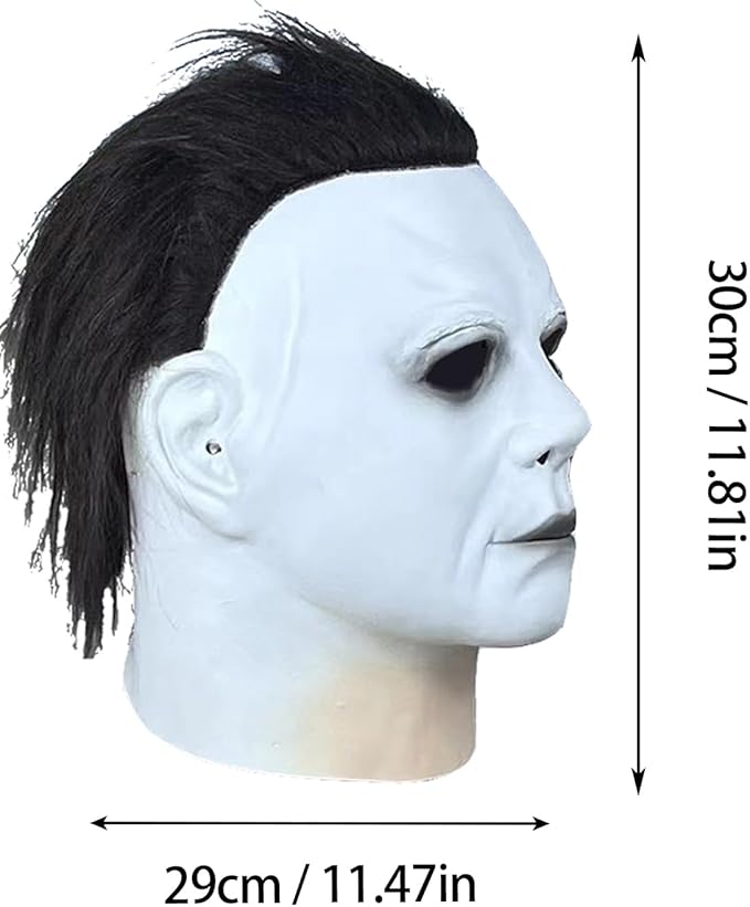 White Michael Myers mask for adults from American Smart, featuring detailed facial features and spooky horror character design.