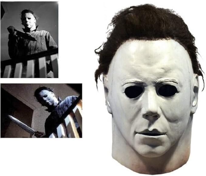 Adult Michael Myers mask by American Smart, white face mask resembling the iconic horror character's spooky look.
