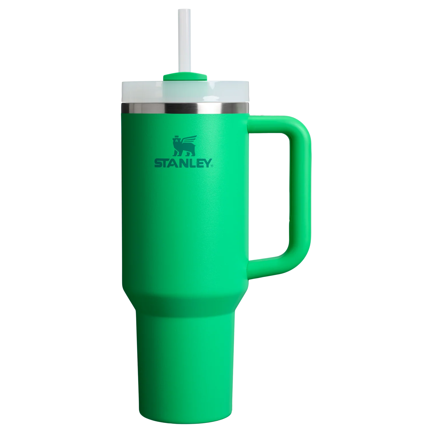 STANLEY Quencher H2.0 FlowState 40 oz stainless steel tumbler in Meadow color with a front view design.