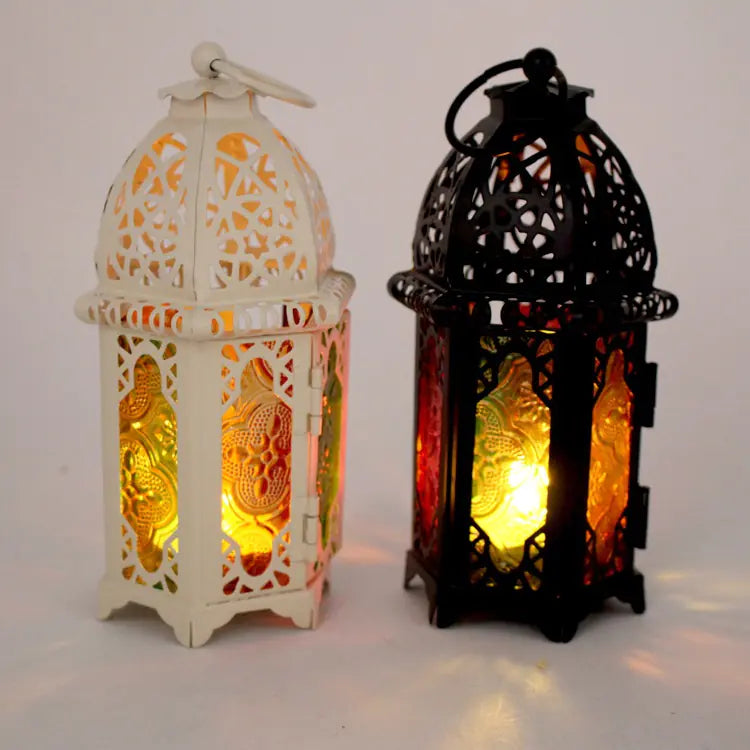 Classic Lantern Candle Holder with Iron and Glass - American Smart
