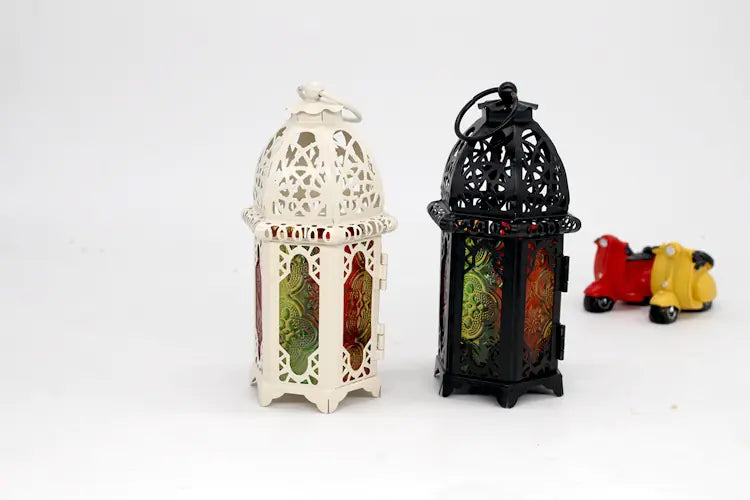 Classic Lantern Candle Holder with Iron and Glass - American Smart