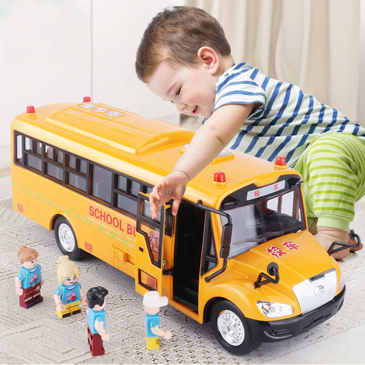 American Smart CG toy school bus action figure, bright yellow toy car with detailed windows and wheels for imaginative play.