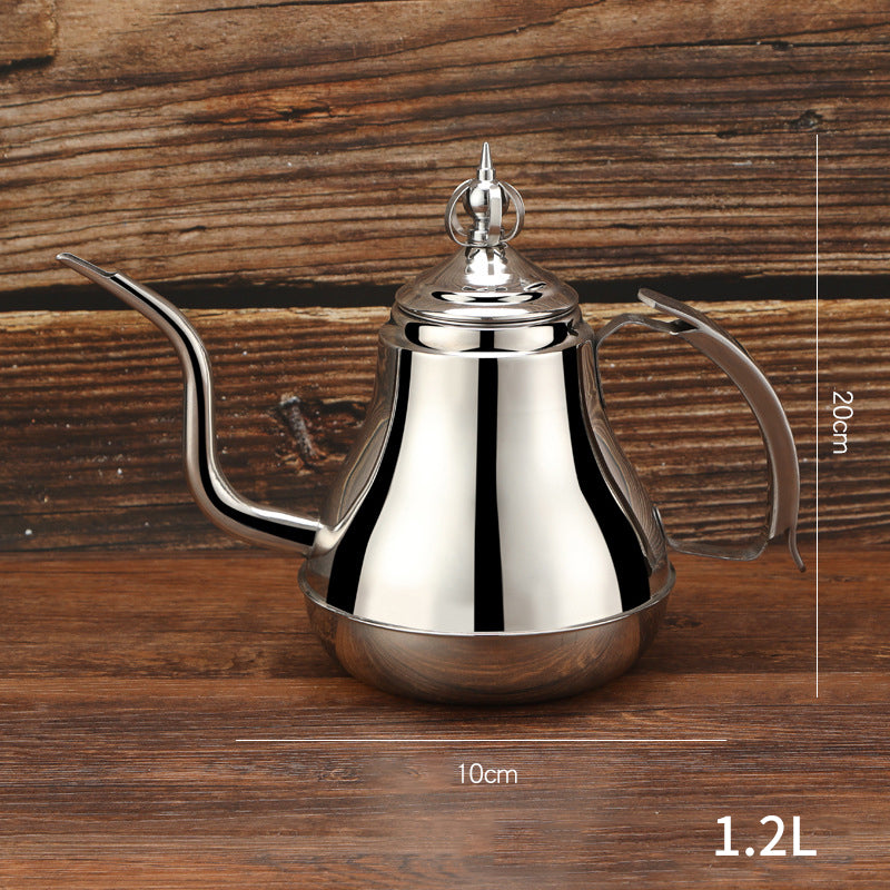 Stainless steel Latin tea pot with tea strainer, 1.2/1.8L capacity, suitable for induction cookers, part of American Smart teaware set