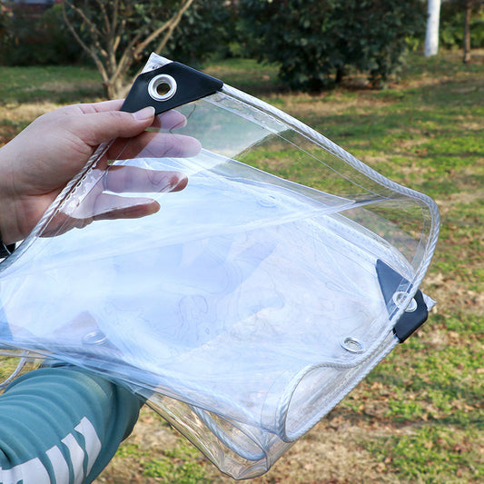 Transparent waterproof PVC tarpaulin by American Smart, 420g/m² with upgraded grommets for outdoor windproof and rainproof protection.