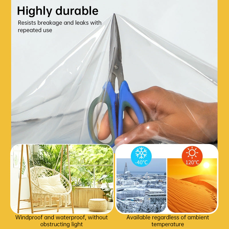Transparent waterproof PVC tarpaulin from American Smart-EP, 420g/m², with upgraded grommets, windproof and rainproof for outdoor use.