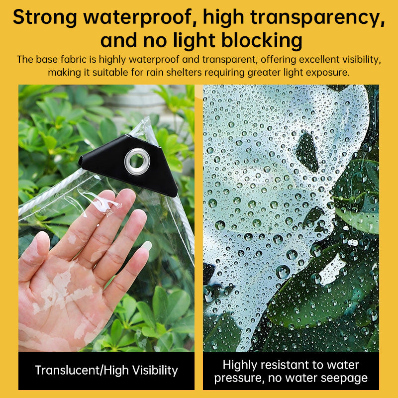 Transparent waterproof PVC tarpaulin by American Smart - EP, 420g/m² with upgraded grommets for outdoor windproof and rainproof use.