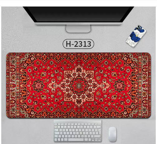 Large Persian-style mouse pad from American Smart EP, natural rubber anti-slip desk mat for office and gaming setups.