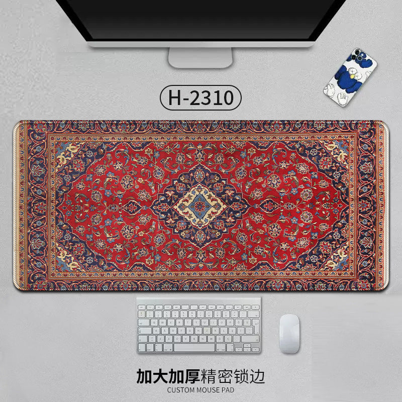 Large Persian-style mouse pad with natural rubber backing, anti-slip desk mat for office and gaming, by American Smart EP