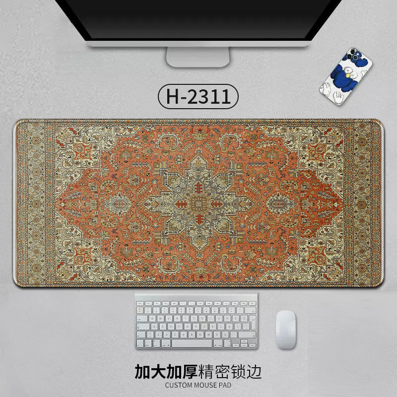 Large Persian-style mouse pad with natural rubber backing, anti-slip desk mat for office and gaming, American Smart EP brand