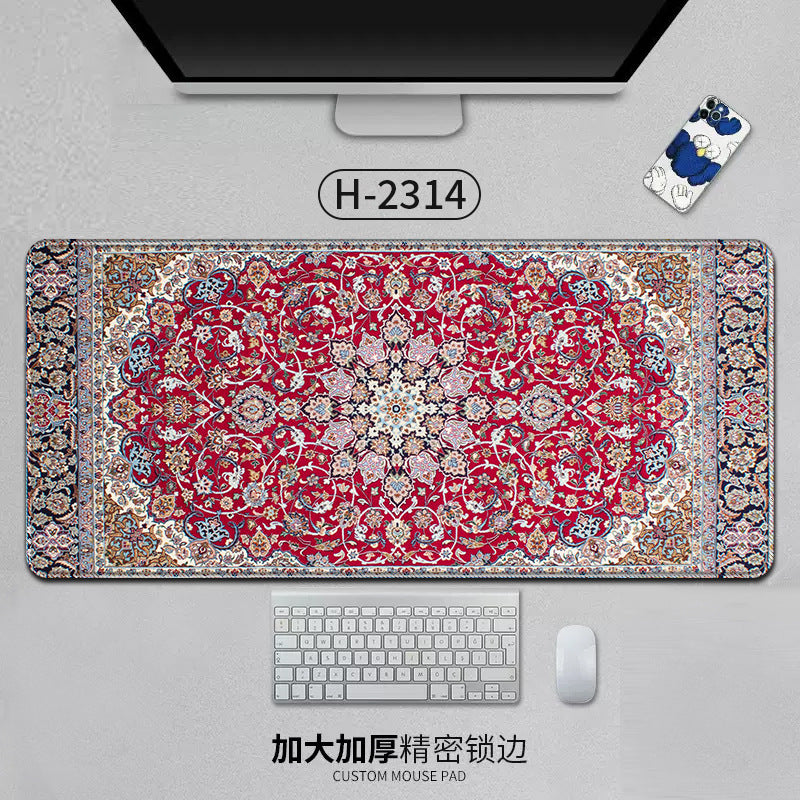 Large Persian-style office mouse pad with natural rubber backing, anti-slip desk mat for computers, gaming, and office use.