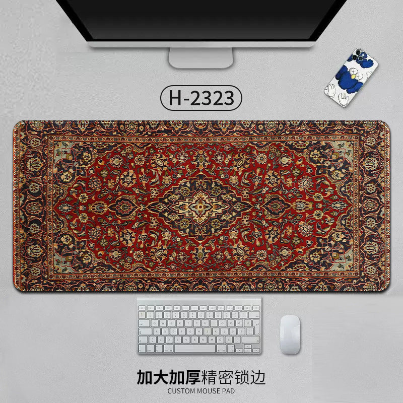 Large Persian-style American Smart EP mouse pad with natural rubber base, anti-slip desk mat for office or gaming use
