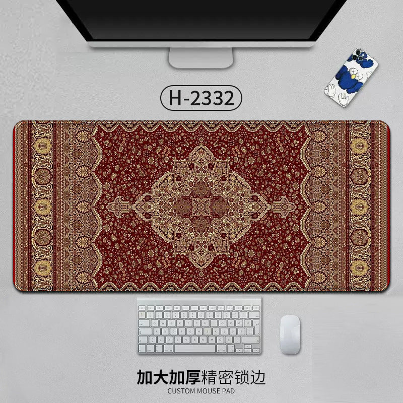 Large Persian-style mouse pad with natural rubber backing, anti-slip desk mat for office and gaming by American Smart EP.