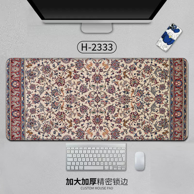 Large Persian-style rubber mouse pad with anti-slip backing, featuring intricate design, ideal for office or gaming desk setups.