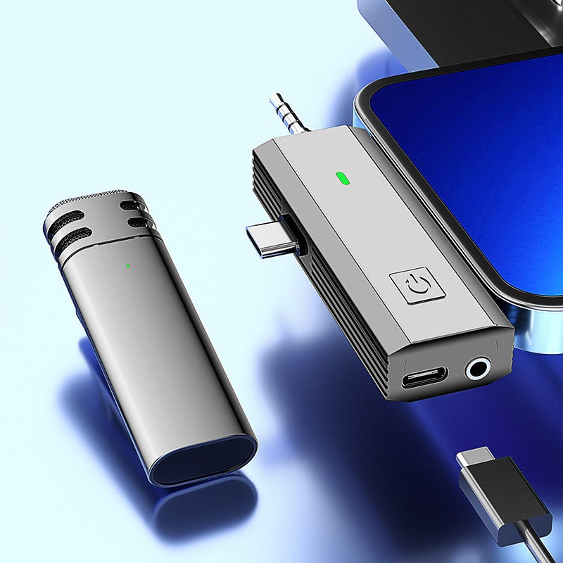 Wireless lavalier microphone for mobile phones by American Smart - EP, featuring AI noise reduction for TikTok live broadcasts.