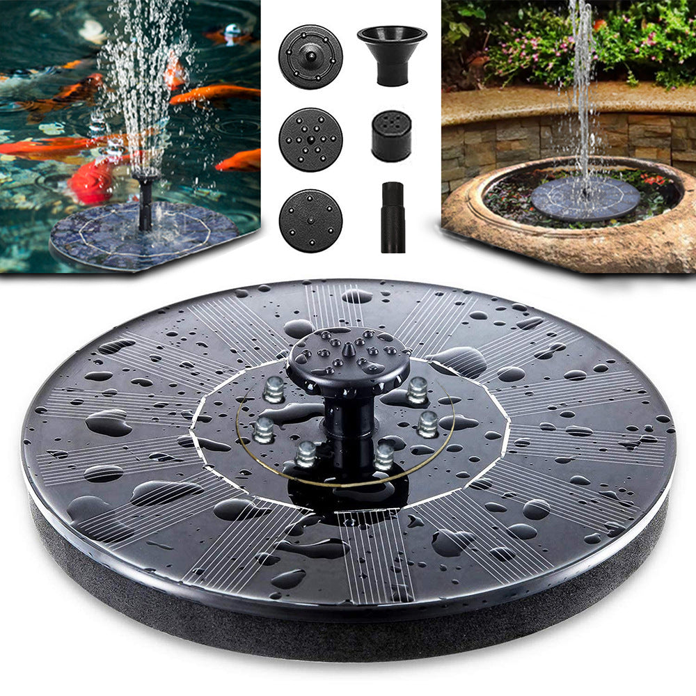 American Smart EP solar outdoor fountain with floating water feature, integrated lights, suitable for bird baths and garden decoration.