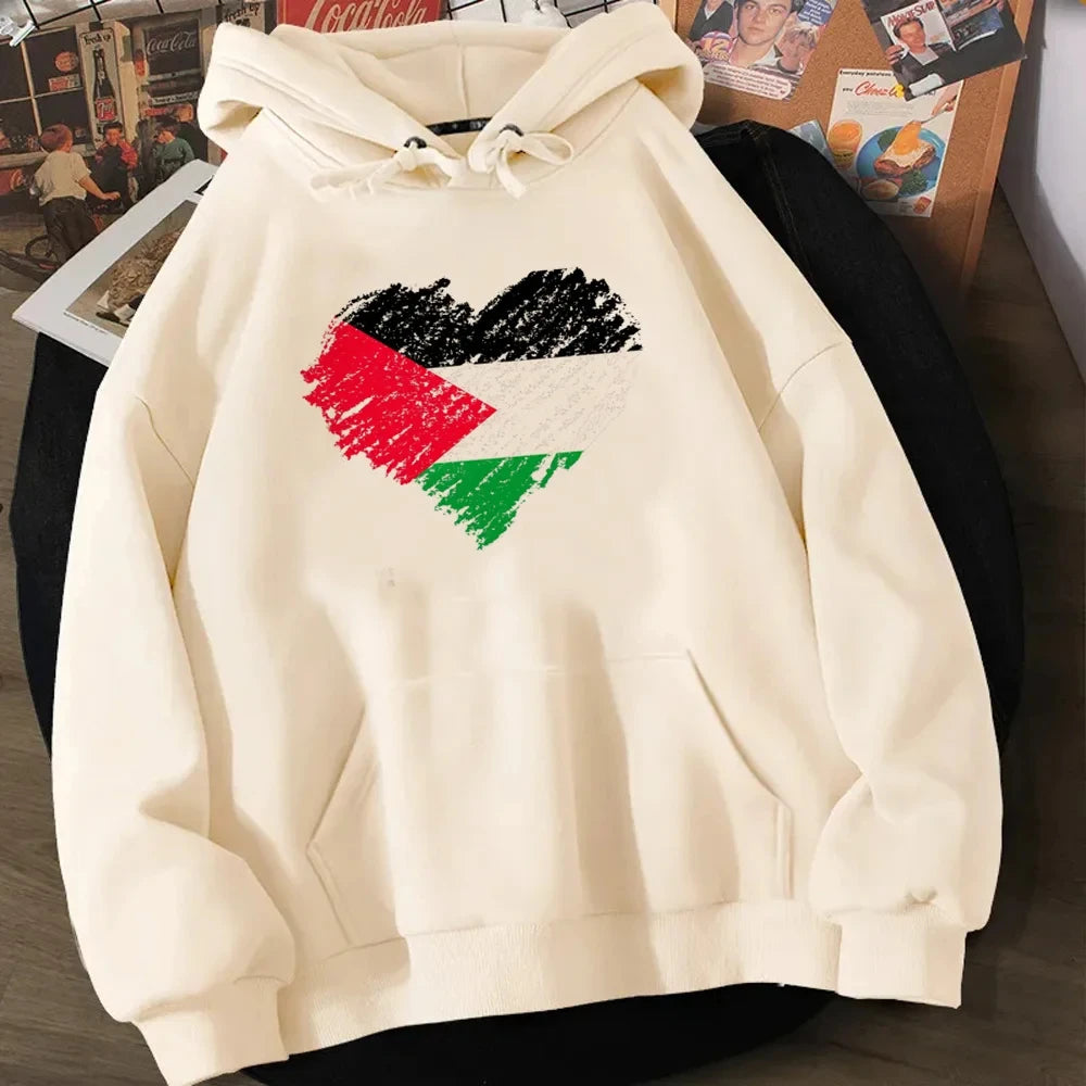 Plus size Palestine hoodie for men by American Smart EP, featuring hip hop printed design and casual streetwear style.