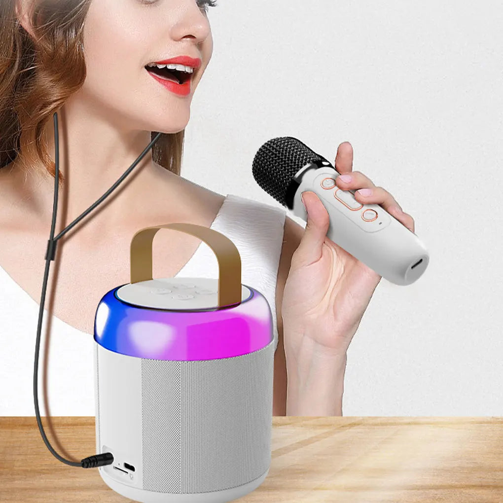 Pink Y2 high-fidelity karaoke machine with microphone, lightweight and portable for immersive singing by American Smart - EP.
