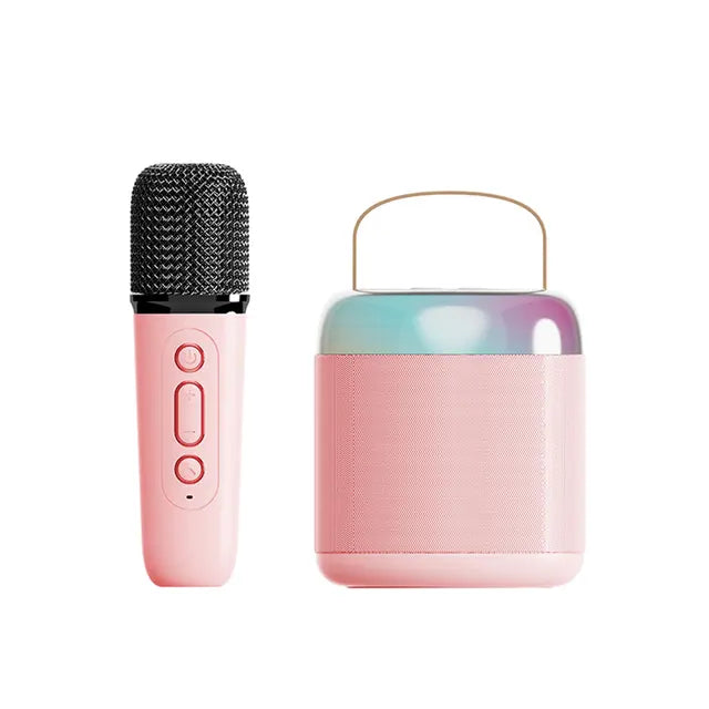 Pink Y2 high-fidelity karaoke machine with microphone, lightweight and portable for immersive singing by American Smart - EP.