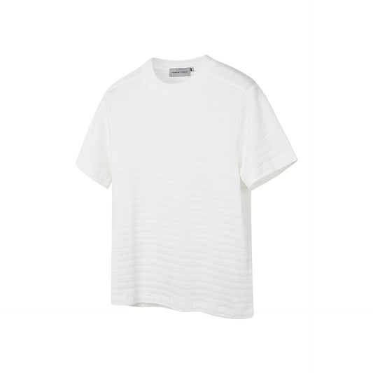 Men's summer luxury texture blended crew neck T-shirt in solid color by American Smart EP, short sleeve, casual style.