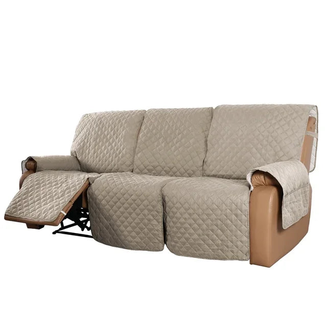 Water repellent recliner sofa cover by American Smart, featuring a 3-seater lazy boy armchair with pet and kid-friendly design.