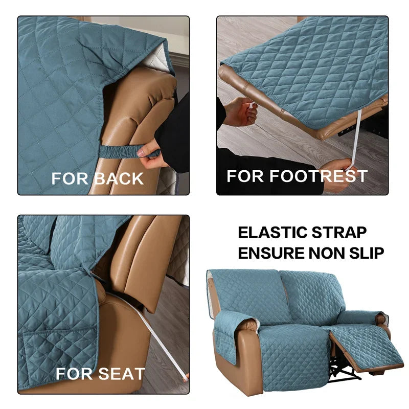 Water-repellent American Smart EP recliner sofa cover on a lazy boy armchair, protecting with a durable, soft slipcover.