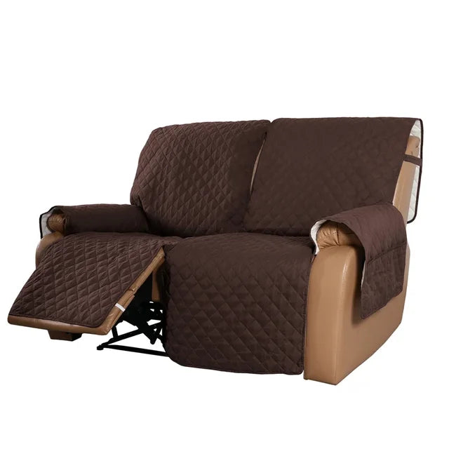 American Smart 3-seater water-repellent recliner sofa cover with armrest protection, suitable for pets and kids, made of soft slipcover fabric.
